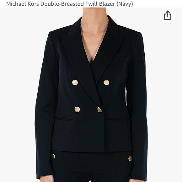 MICHAEL Michael Kors Double Breasted Twill Blazer - Picture 13 of 13